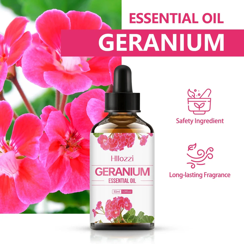 Hllozzi 30ml Geranium Pure Essential Oil – Jojoba Aromatherapy