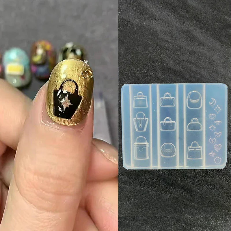 3D Bag Shape Silicone Nail Art Mold – DIY Nail Charms