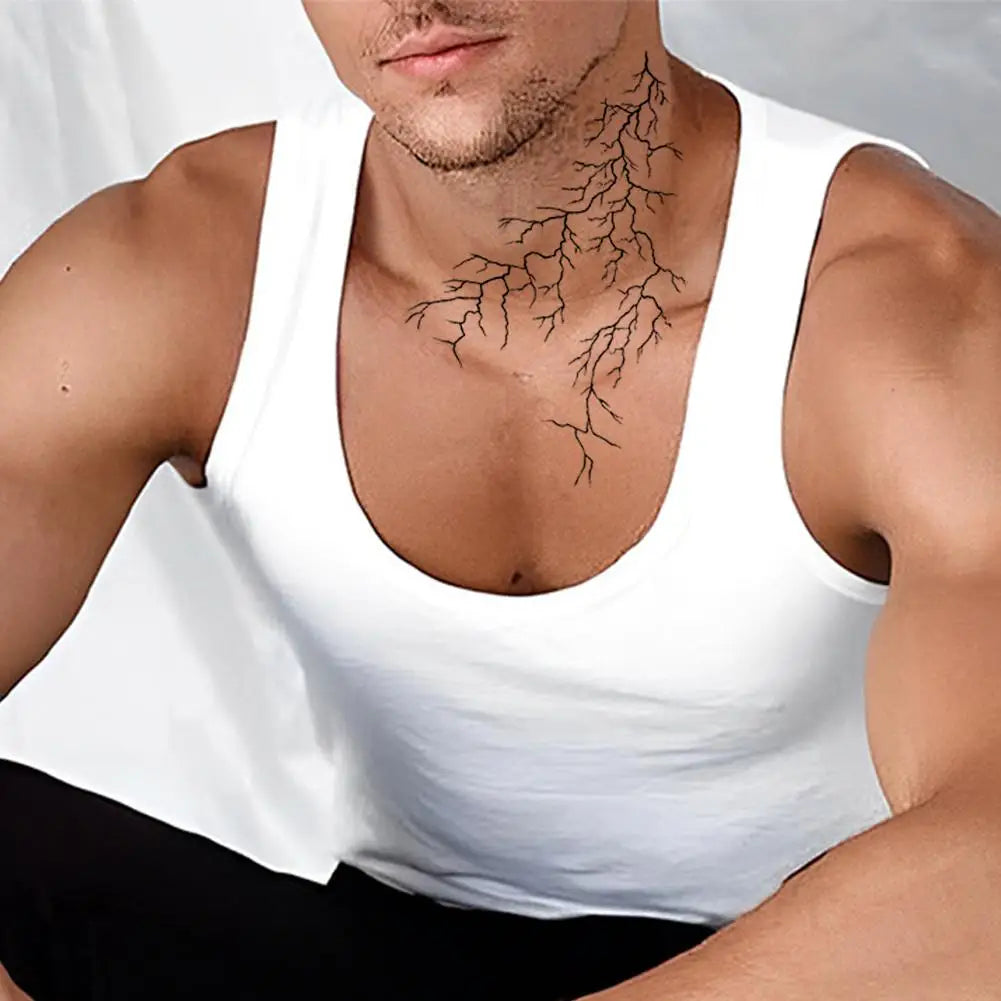 Black Vein Lightning Temporary Tattoo – Waterproof Goth Style