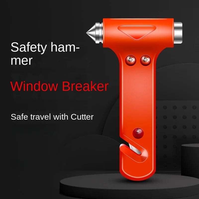 2-in-1 Car Safety Hammer – Window Breaker & Seat Belt Cutter