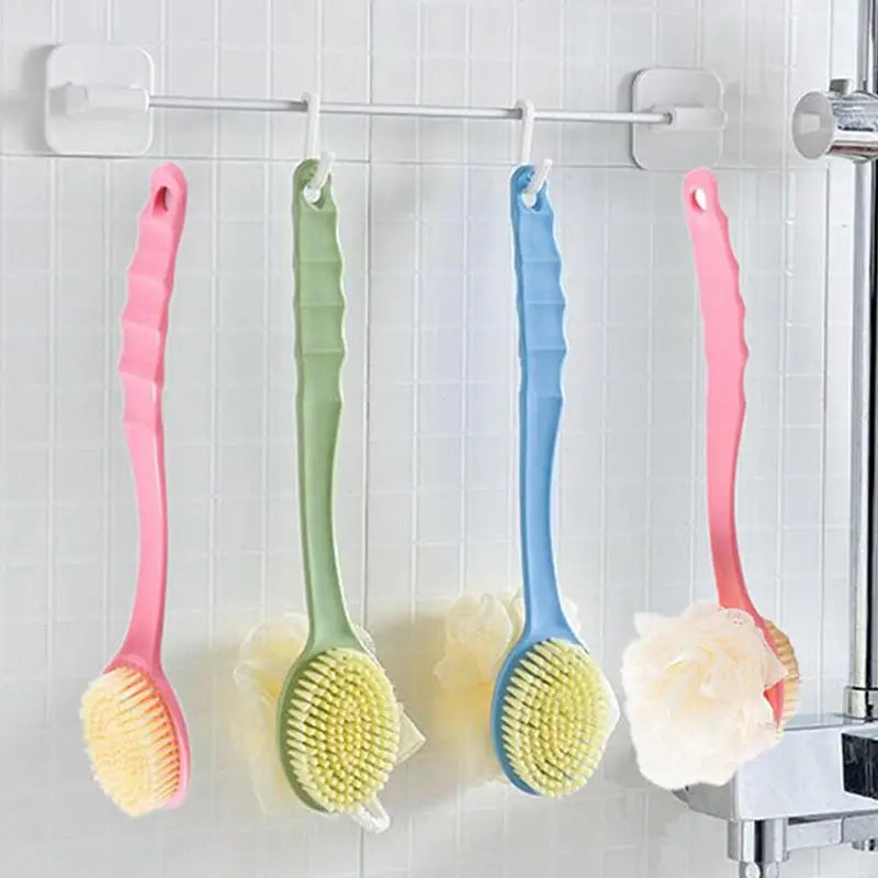 Long Handle Bath Body Brush – Loofah & Bristles Shower Scrubber