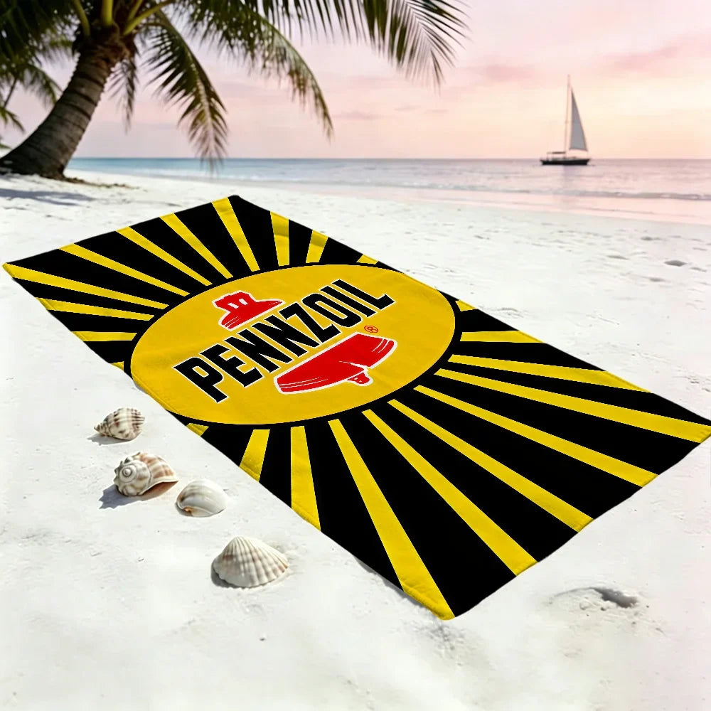 Pennzoil Logo Quick-Dry Beach Towel | Soft Pool & Sports Towel