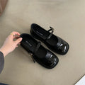 Kawaii Heart Buckle Mary Jane Chunky Platform Flats Women