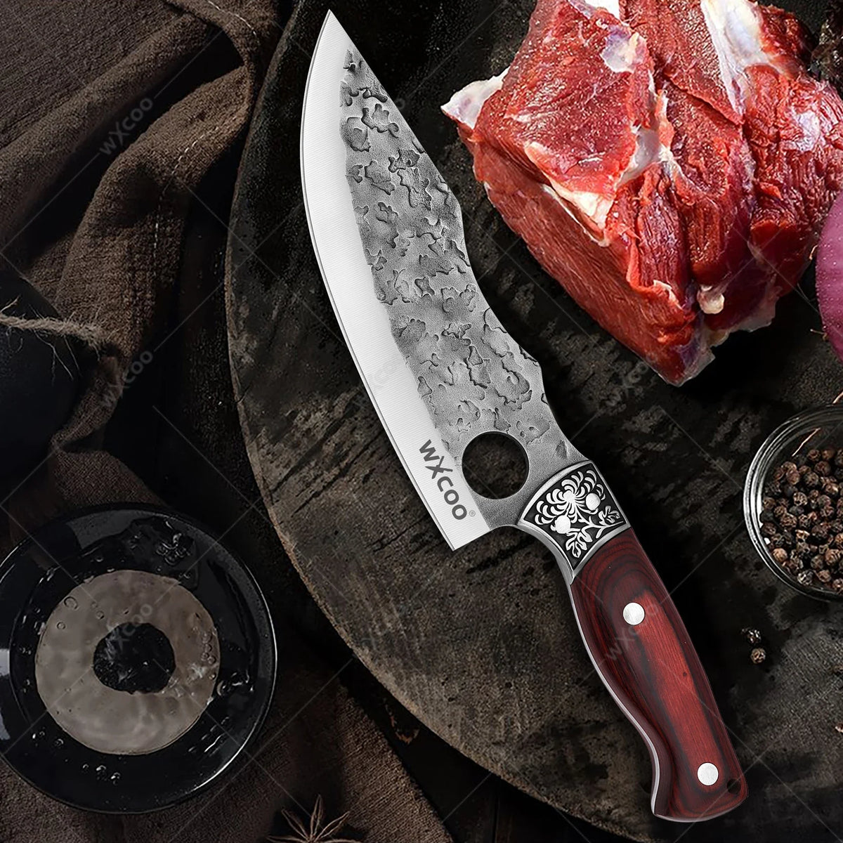 Forged Meat Cleaver Wood Handle – Stainless Steel Chef Knife