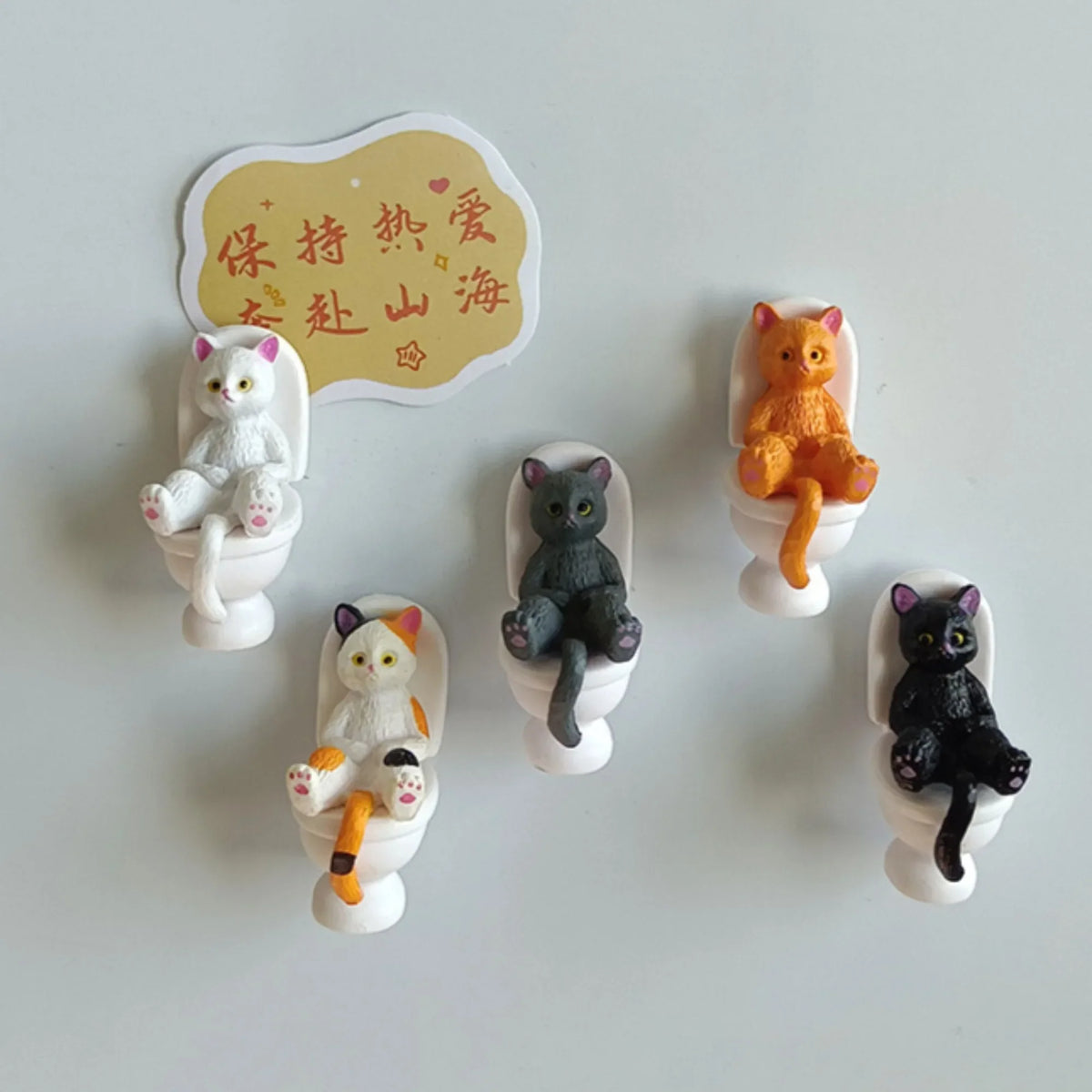 Funny Cat Spiritual Consolation PVC Appearance Toilet Office Mini