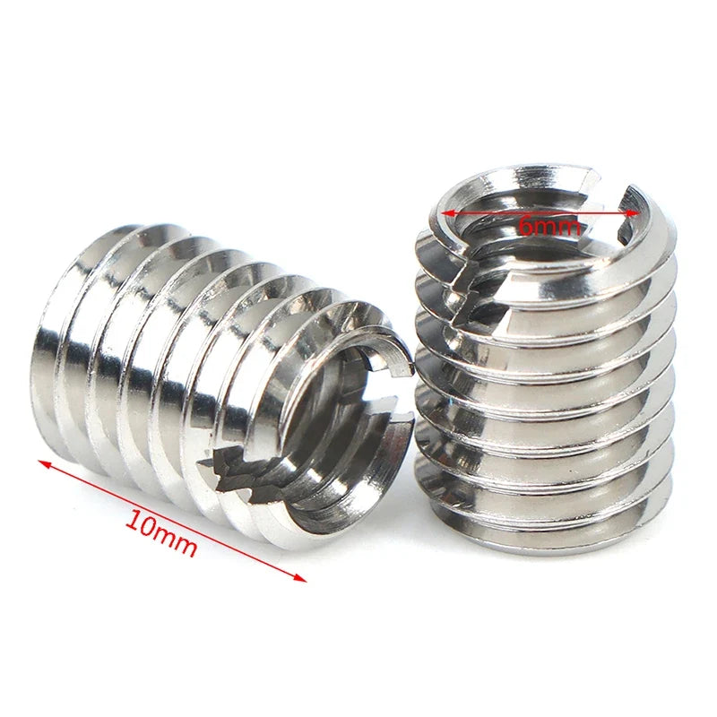 M8 to M6 Stainless Steel Thread Reducer Adapters, 10-Pack
