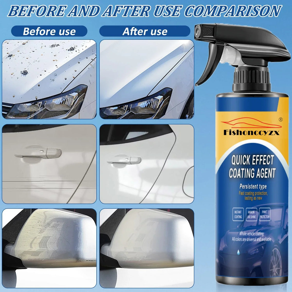 Car Coating Spray Quick Effect Agent Coat Wax Scratch Oil Film