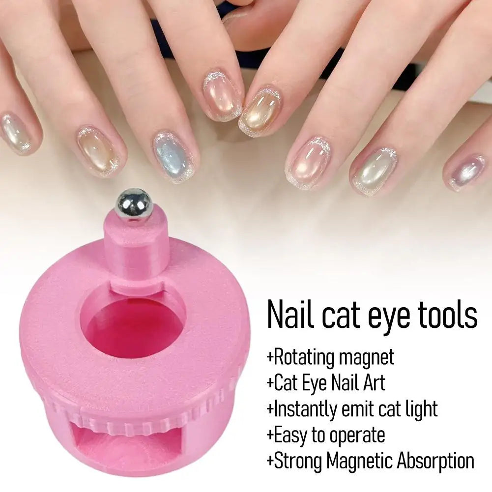 Rotating Cat Eye Nail Magnet Tool – Wide Beam & Glass Bead