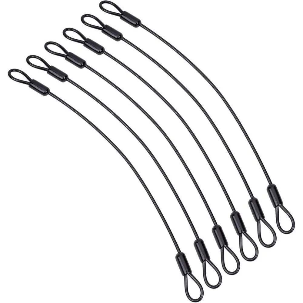 6-Pack Steel Wire Rope Safety Cable Tether – Double Loop Ends