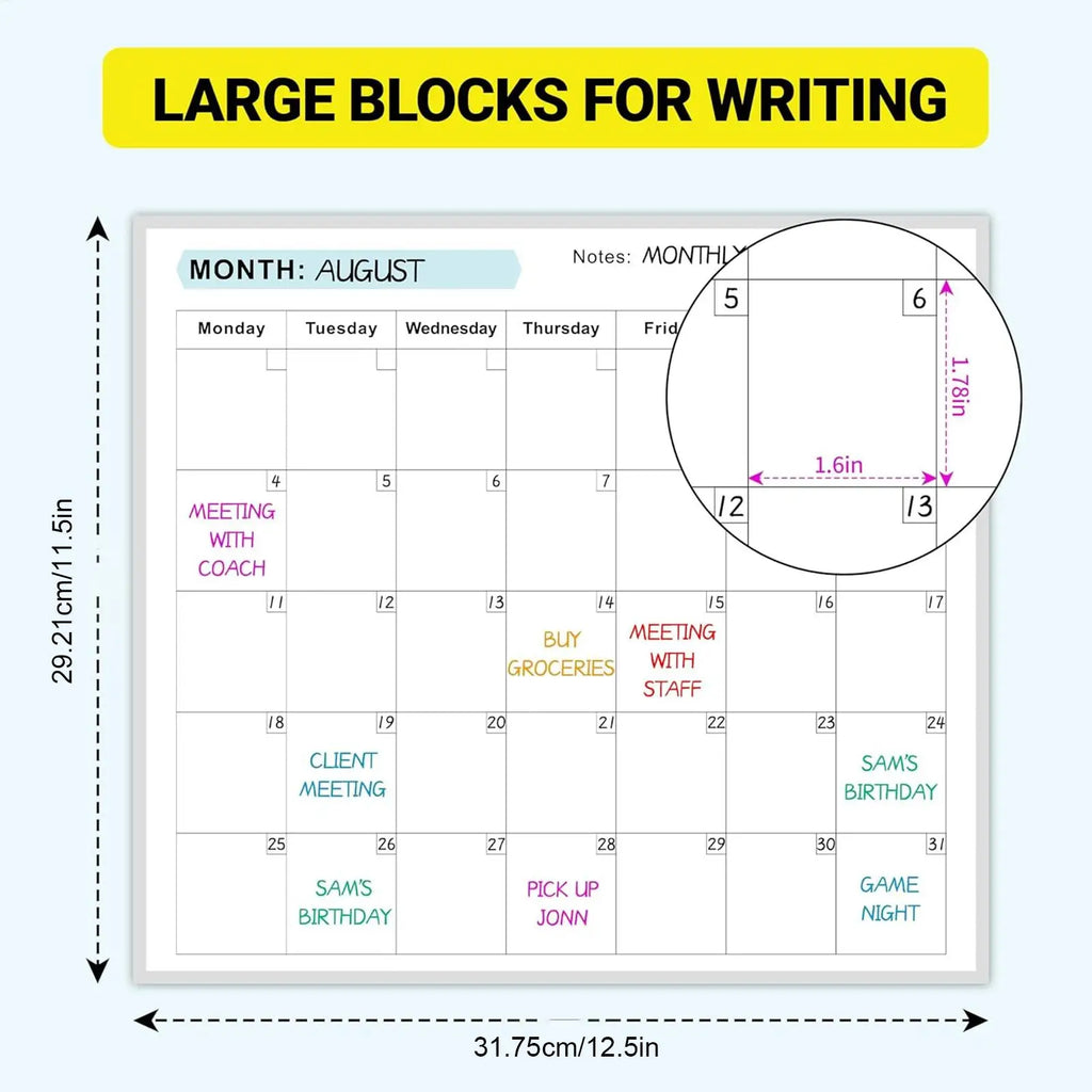 Giant Dry Erase Wall Calendar – Undated 150×85cm Planner