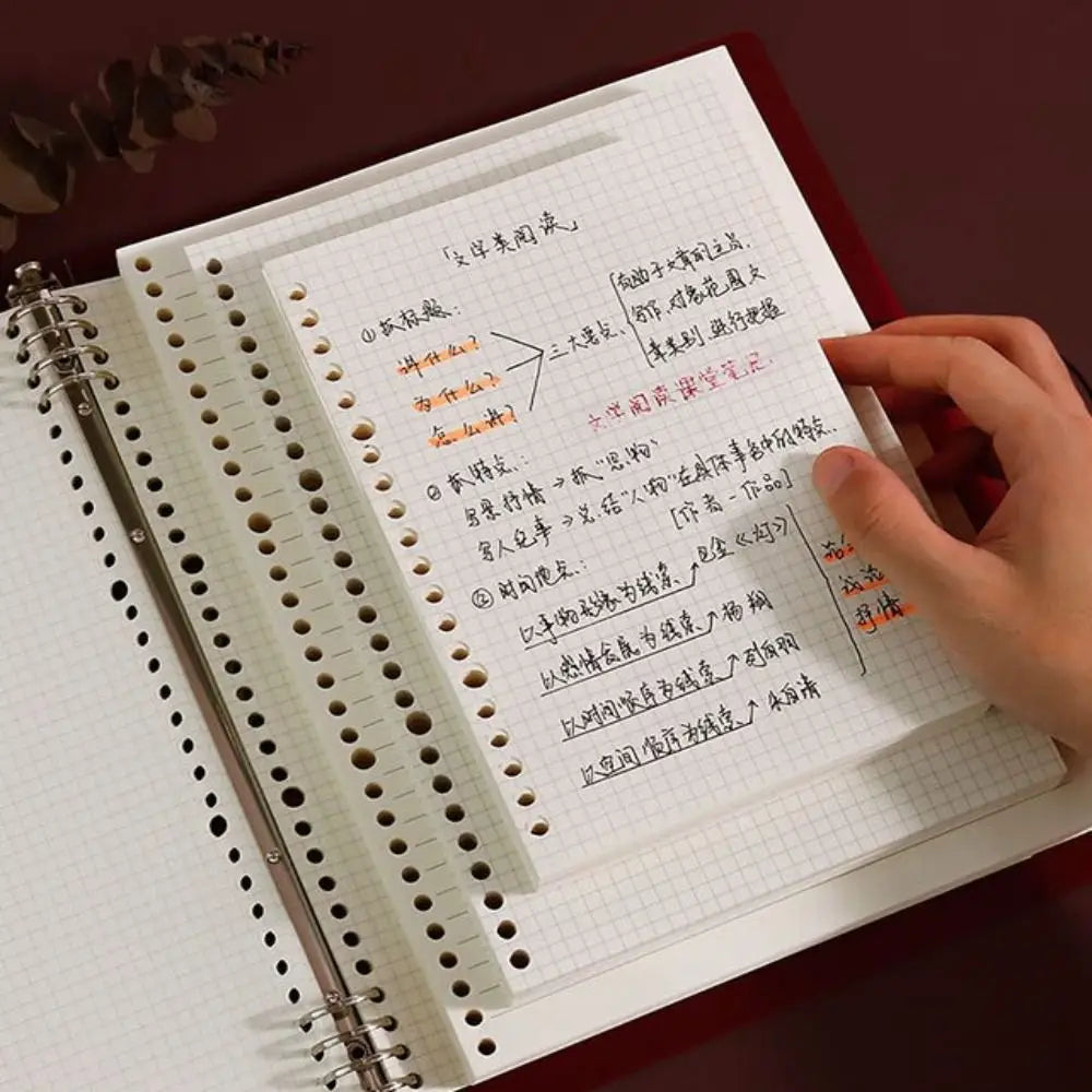 Transparent Binder Cover A4/B5/A5 – 8-Hole Loose Leaf Shell