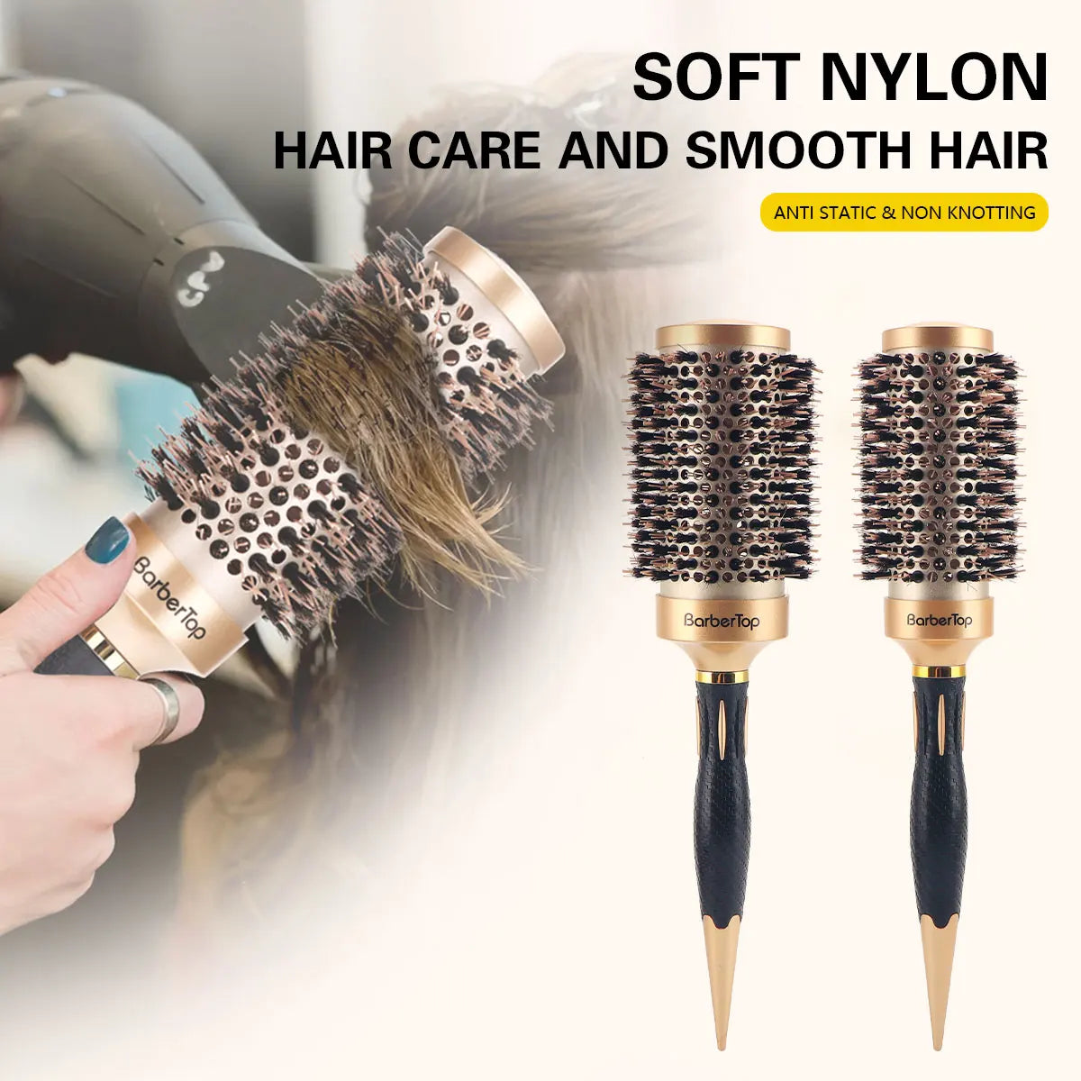 Anti-Static Round Hair Comb | Salon Styling Brush for Curls