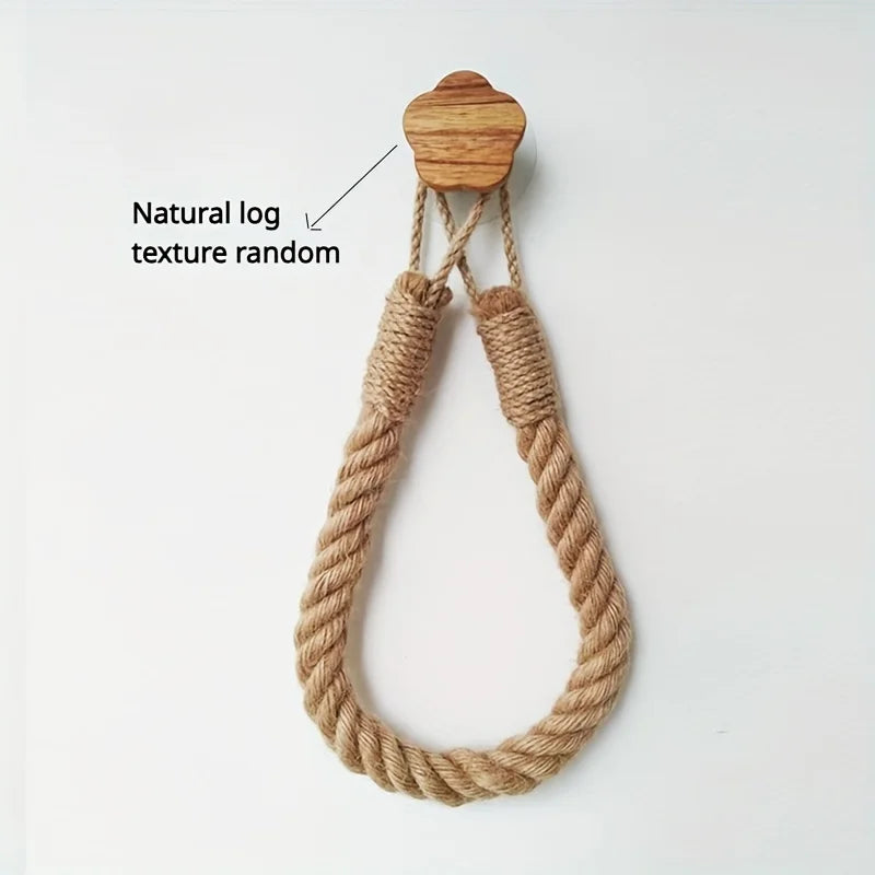 Retro Hemp Rope Toilet Paper Holder – Punchless Wall Mount