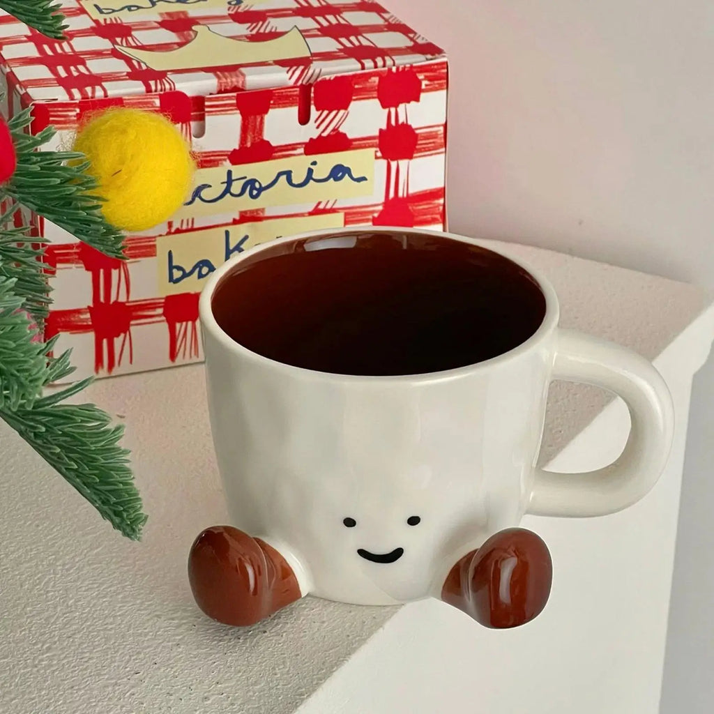 Ceramic Coffee Cup Water Feet Cute Decorative Beverage Mug