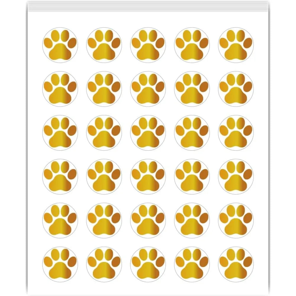 80-Sheet Paw Print PVC Stickers – 2400 Round Planner Dots