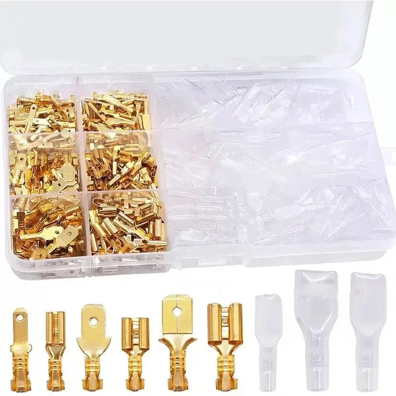 270PCS Insulated Crimp Terminal Kit – Spade Connectors 2.8–6.3mm