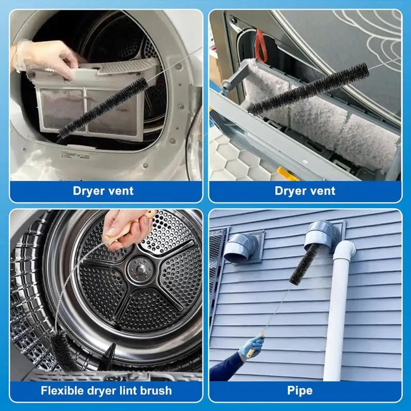 2-Pack 3-in-1 Dryer Vent Cleaner Kit – Lint & Crevice Brushes