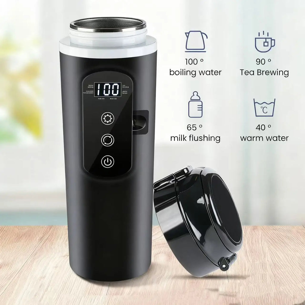 URGGU 12V/24V Car Electric Kettle – 304 Stainless Steel Mug
