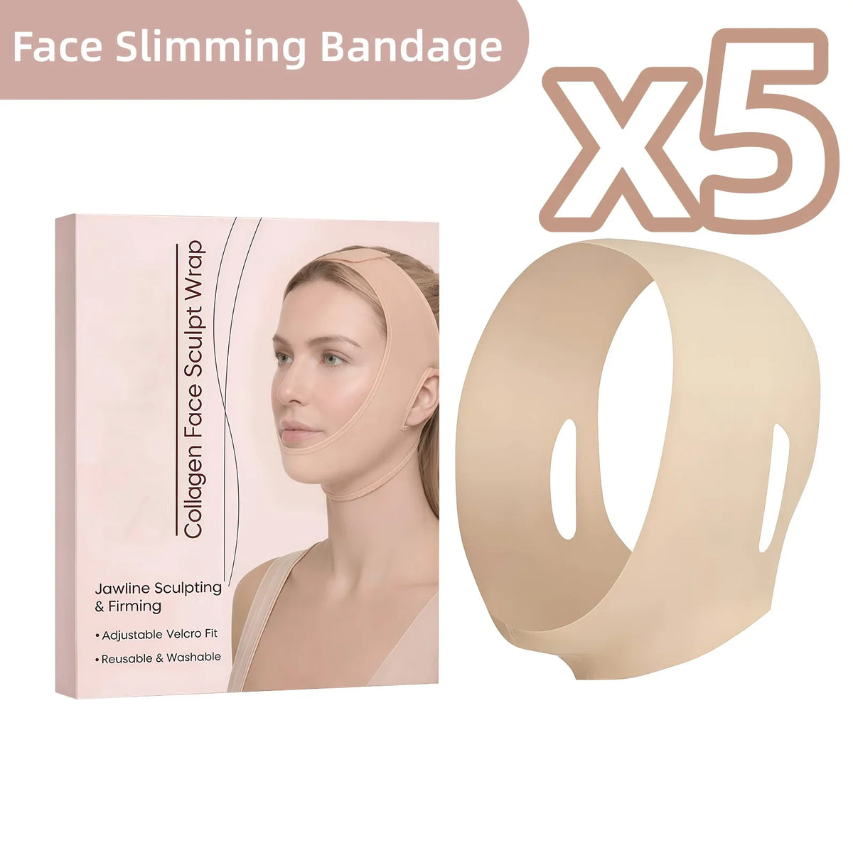 V-Shape Face Firming Strap | Adjustable Jawline Sculptor