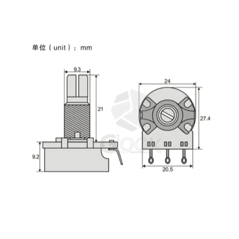 CTS Potentiometer Knob Electric Guitar Bass Timbre Volume 500K