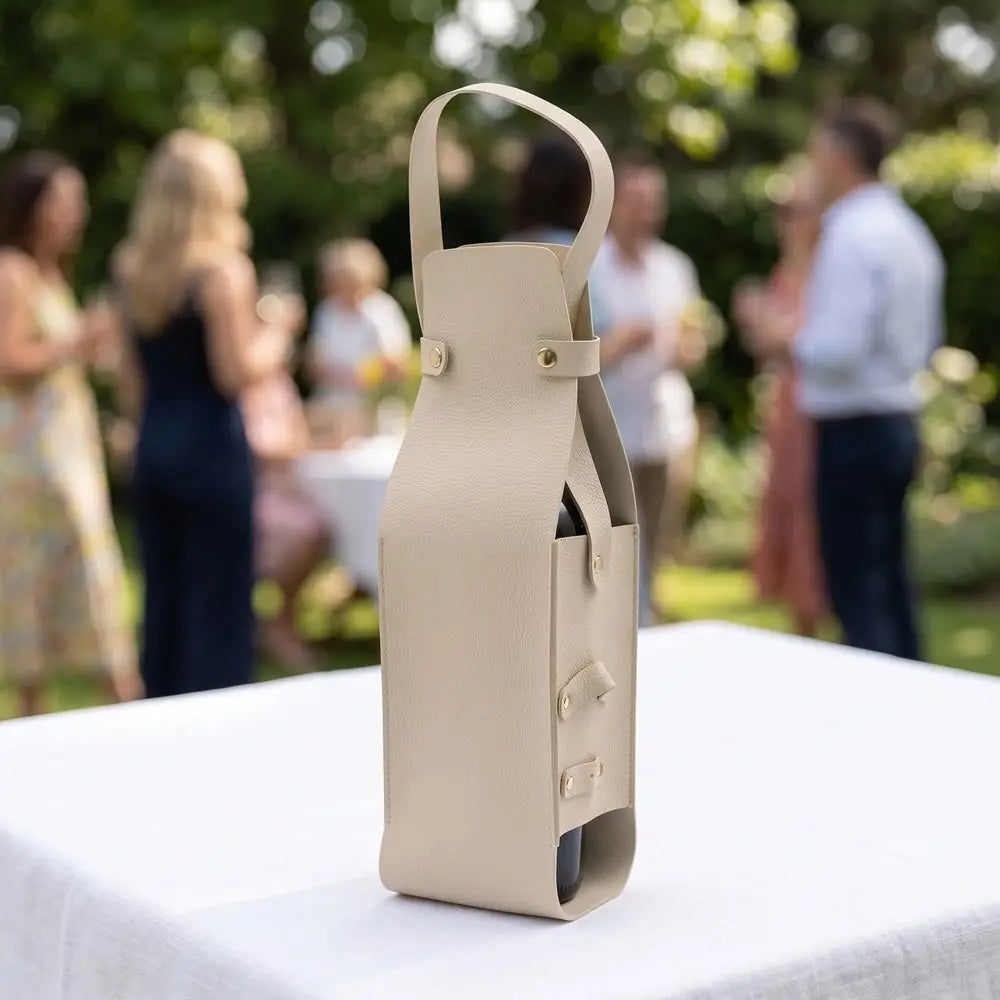 Waterproof PU Wine Tote Bag – Reusable Bottle Carrier Gift