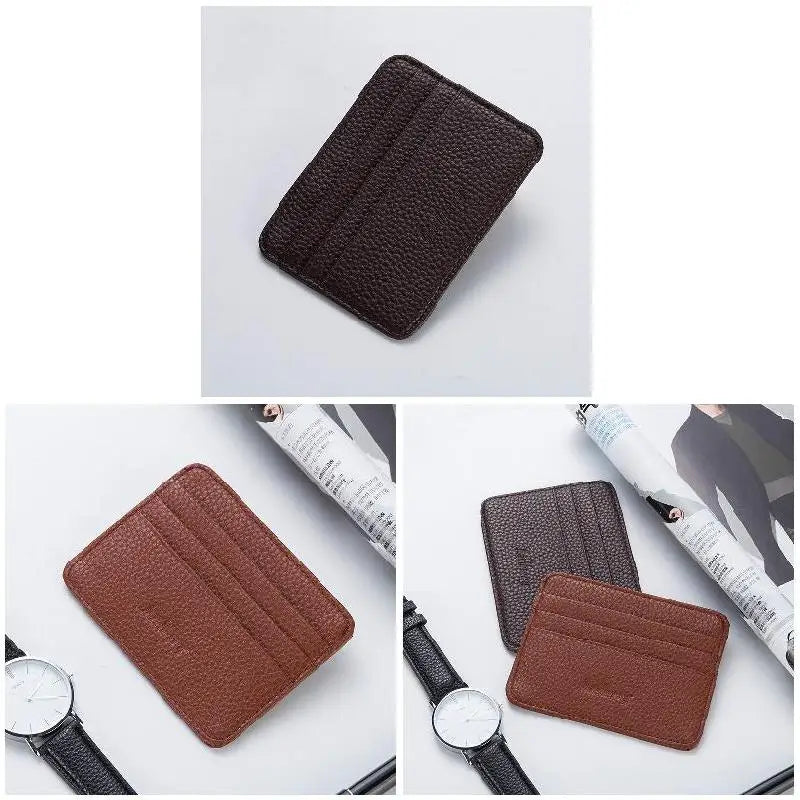 Women's Slim Minimalist Wallet – Large Capacity PU Leather