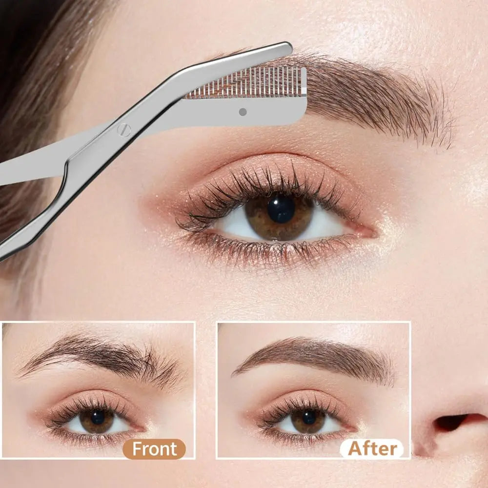 Eyebrow Scissors & Grooming Kit with Comb – Men & Women