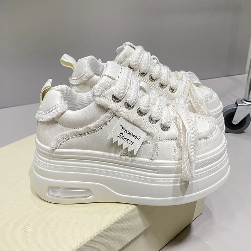UXST Women Platform Sneakers – Lace-Up Skate Shoes