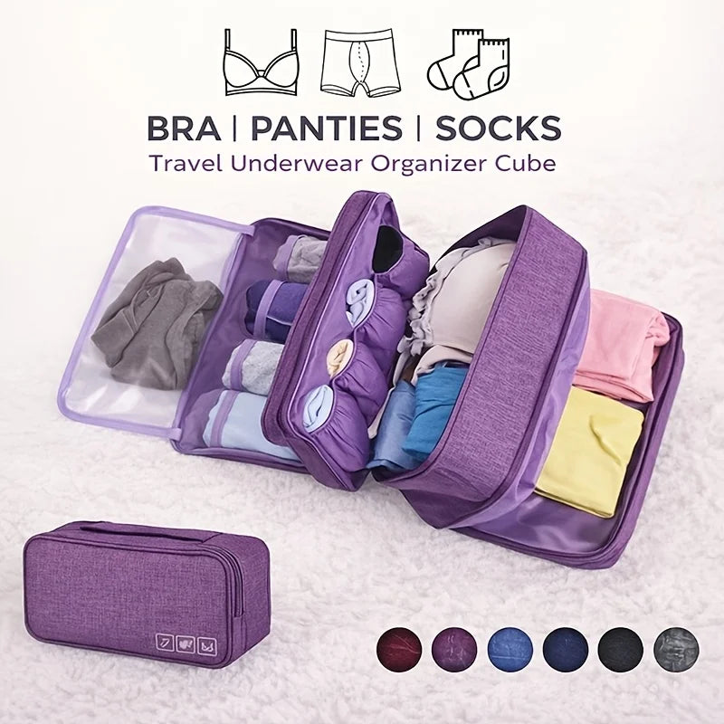Foldable Travel Underwear Organizer Bag – Bras, Socks & Lingerie