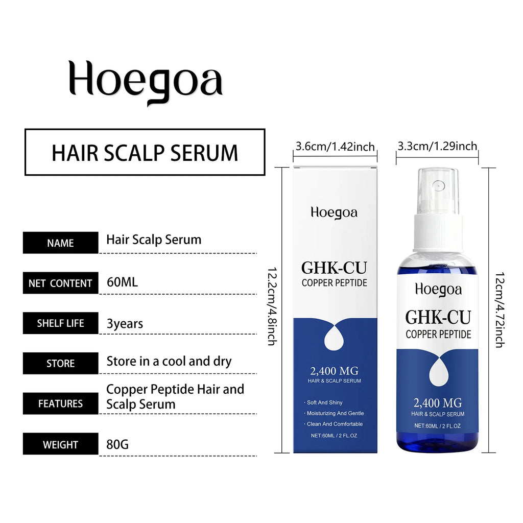 GHK-Cu Copper Peptide Hair Serum Spray 60ml – Strengthen & Nourish