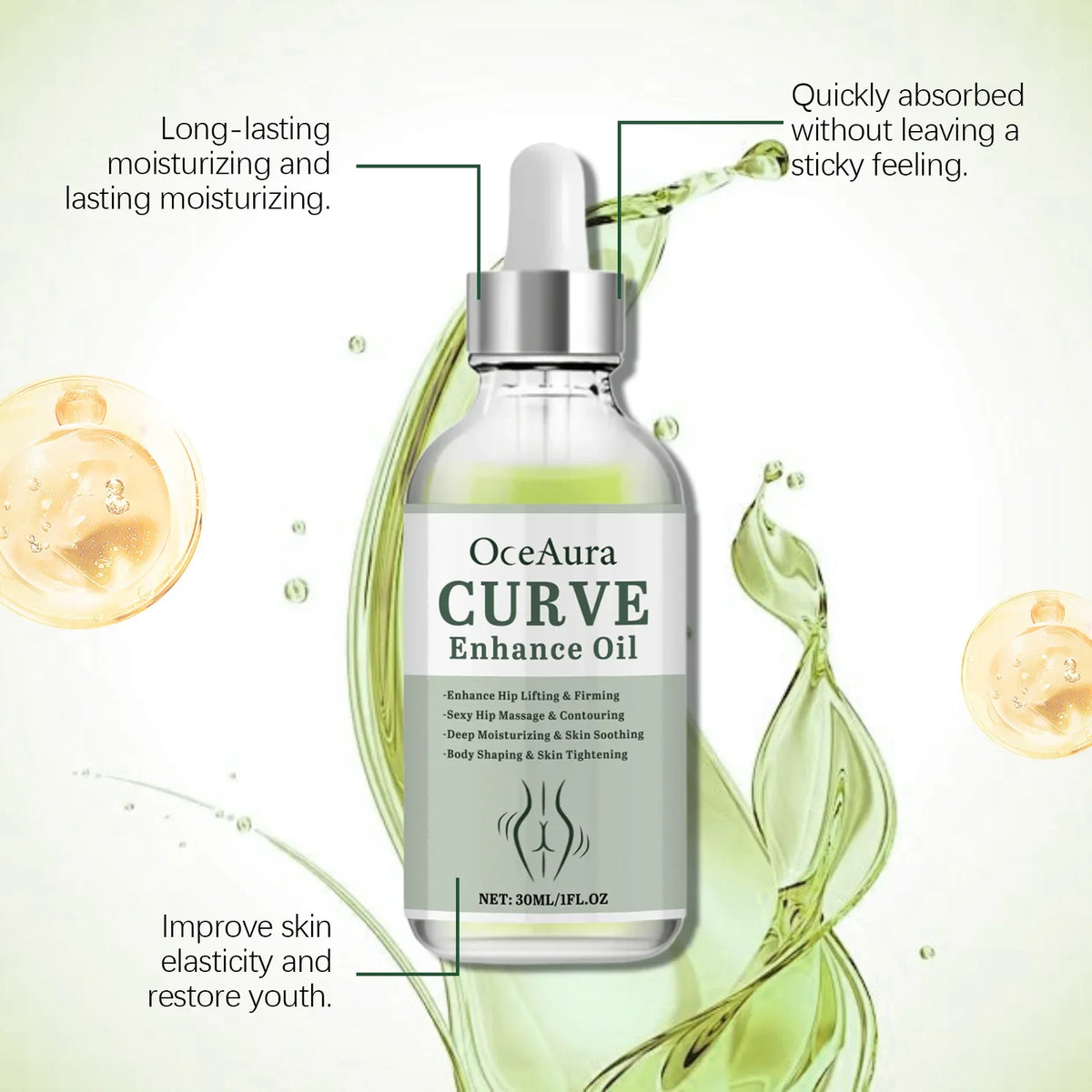 OceAura Hip Firming & Lifting Essence Oil – Butt Enhancer 30ml