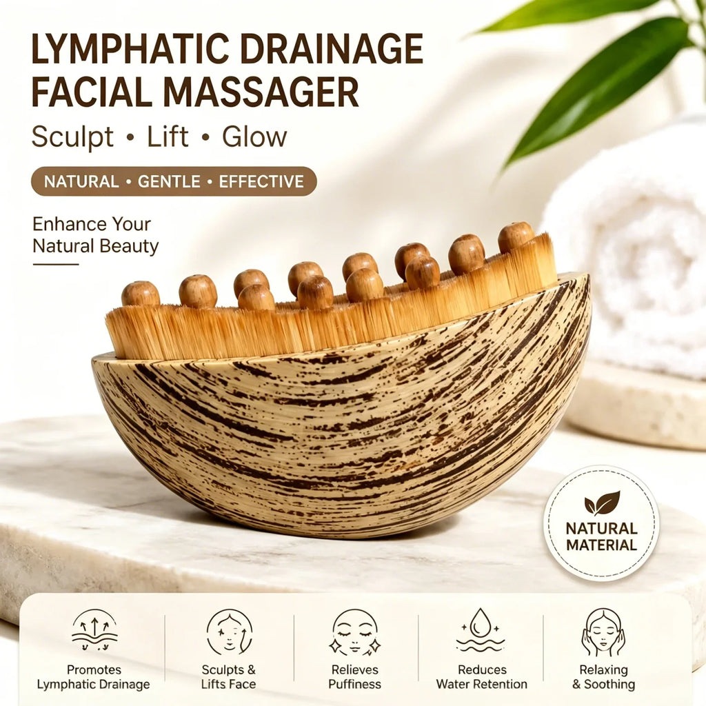 Wooden Gua Sha Face Brush | Facial Contouring & Sculpting Tool