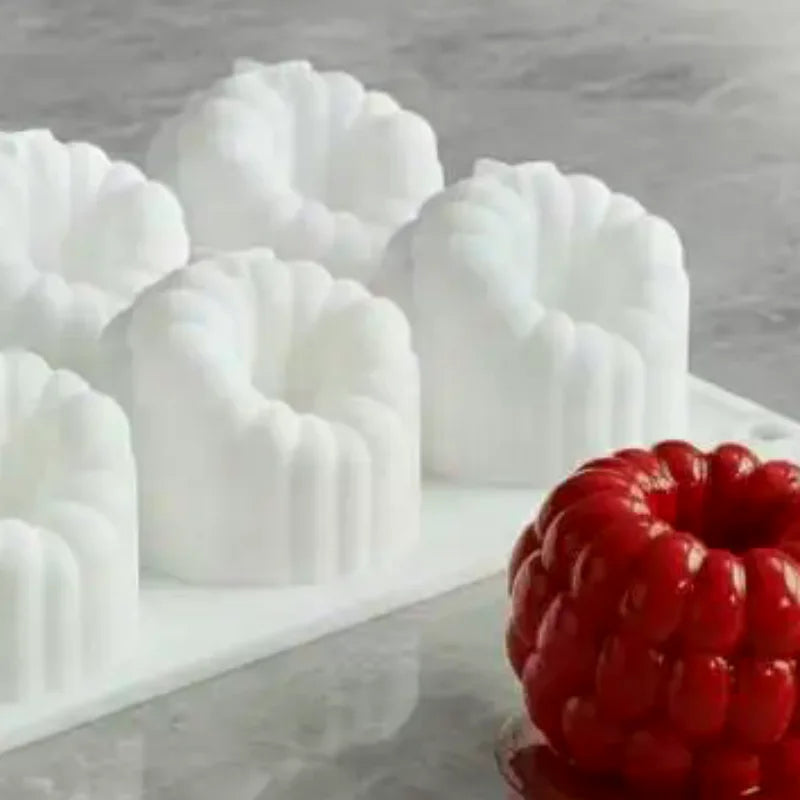 6-Cavity Silicone Raspberry Mold – Non-Stick Baking & Jelly Mold