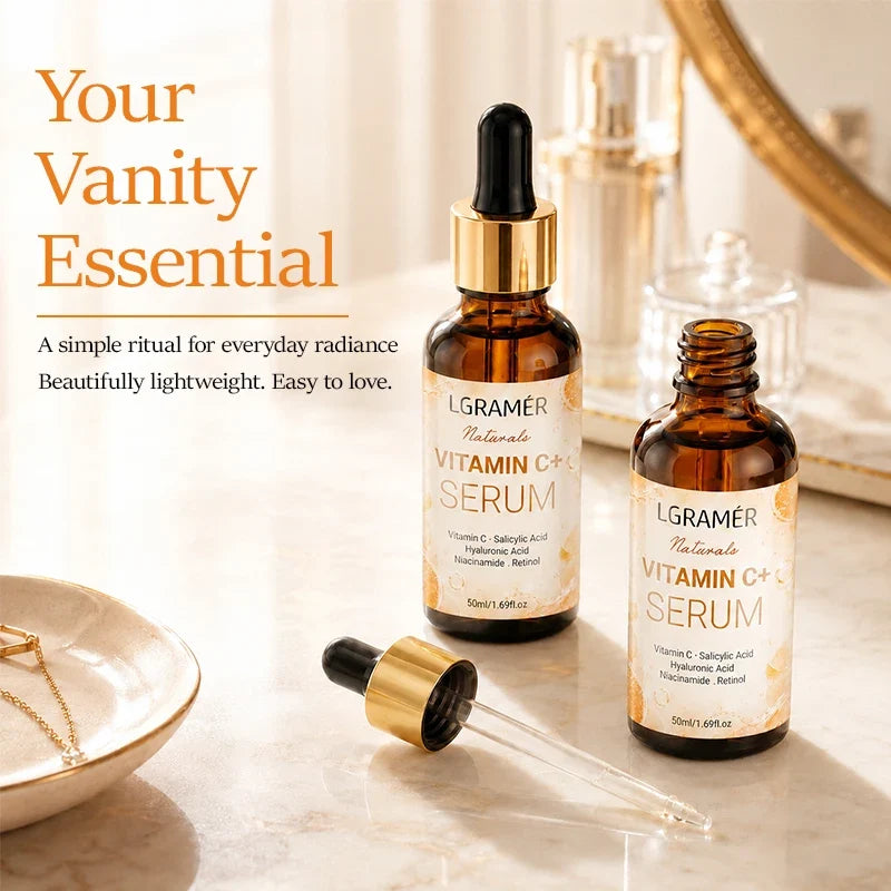 Vitamin C & Retinol Facial Serum | Hyaluronic Acid Brightening