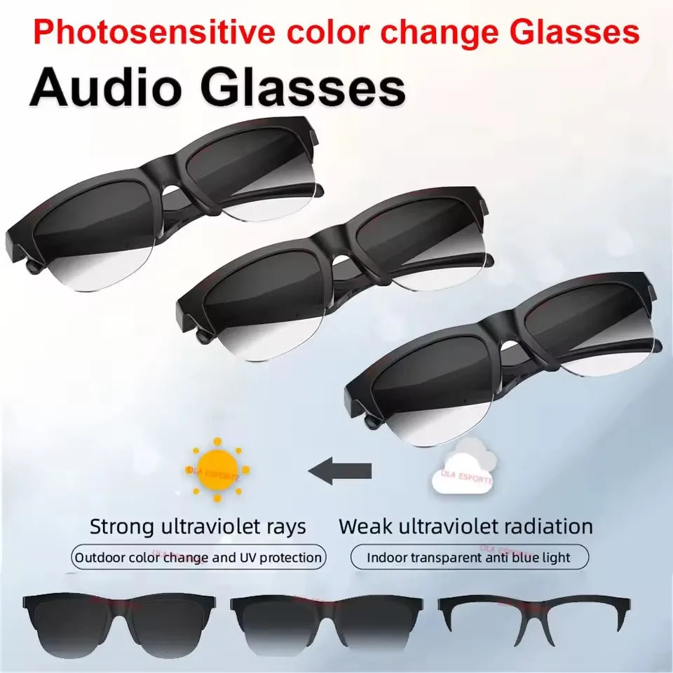 F02 Photosensitive Change Smart Glasses Bluetooth Voice Calls Control