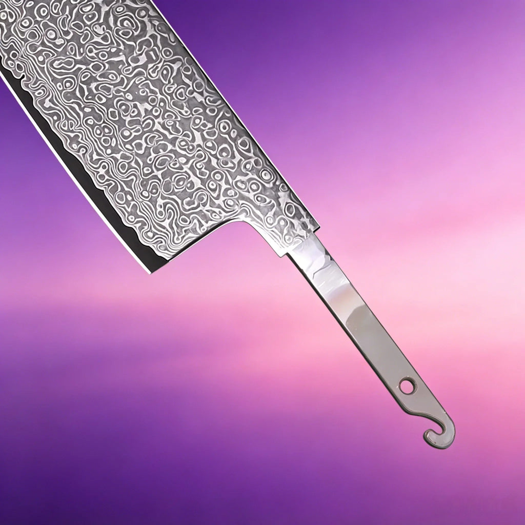 Hand Forged Damascus Steel Cleaver Blade – DIY No Handle