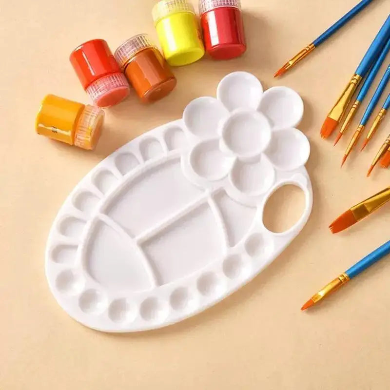 Clover Shaped Paint Mixing Palette – Multi-Grid Artist Palette