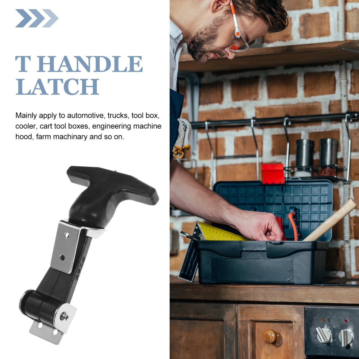 T-handle Draw Latches Rubber Buckle Stainless Steel Hasp Hood Catch