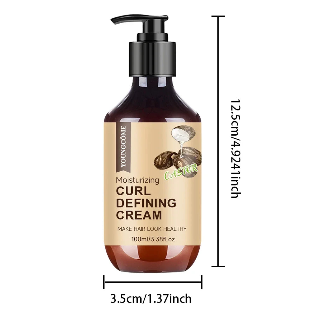 Men's Castor Oil Curling Cream Rosemary Peppermint Control