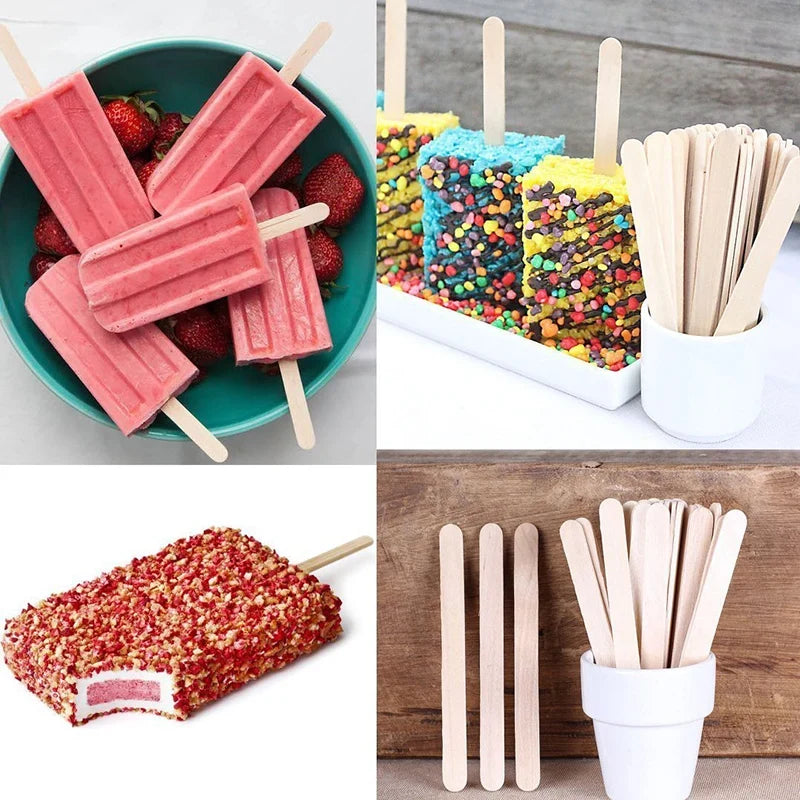 Craft Sticks Ice Cream Wooden Popsicle Stick Length Supports Pop