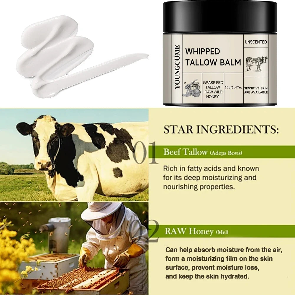 YOUNGCOME Beef Tallow Cream – Natural Moisturizing Face Balm