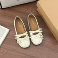 Women's Silver Mary Jane Ballet Flats – Vintage Bow Dress Shoes