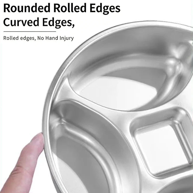 Stainless Steel Divider Tray Kitchen Cooking Food Preparation Plate