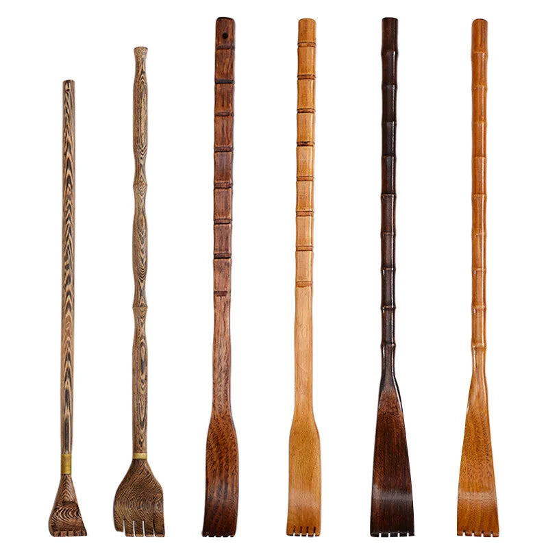Bamboo Wood Back Scratcher – Long Handle Body Massager
