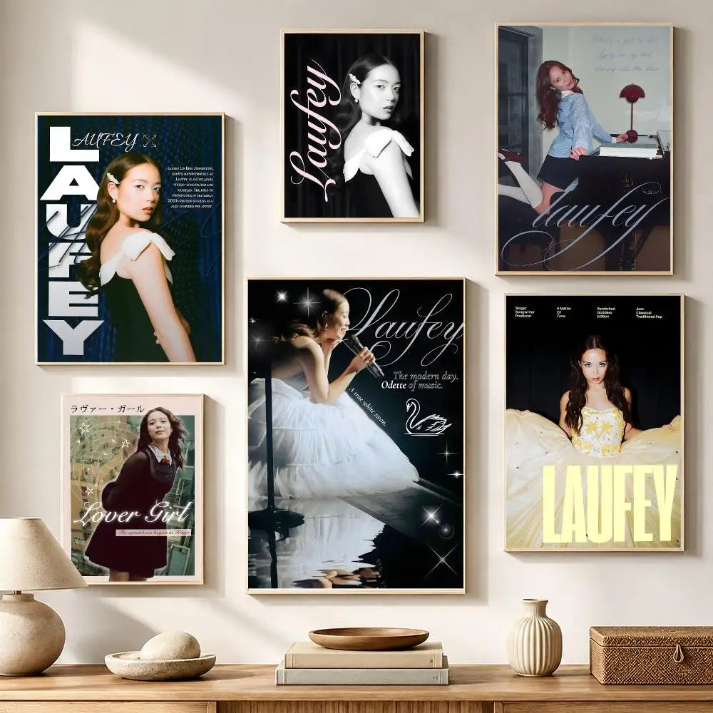 Laufey Poster Waterproof PVC Stickers – Wall Décor & Gift