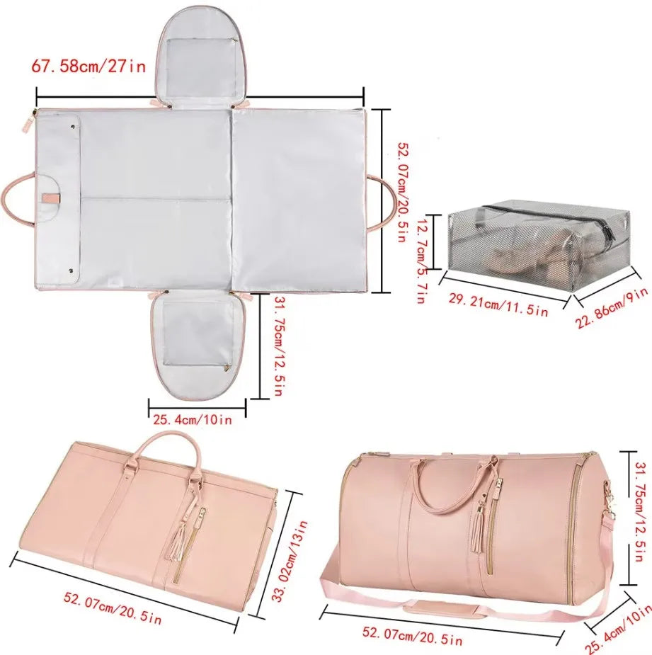 Garment Bag Travel Carry Convertible Duffel Shoe Compartment Perfect