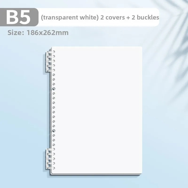 PP Transparent Loose-Leaf Binder Cover A4 A5 B5 – Colorful DIY