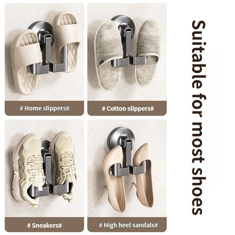 Drill-Free Suction Cup Bathroom Shelf & Wall Hook Rack