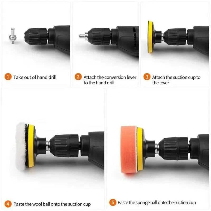 11-Piece Car Polishing Sponge Pad Set for Electric Drill