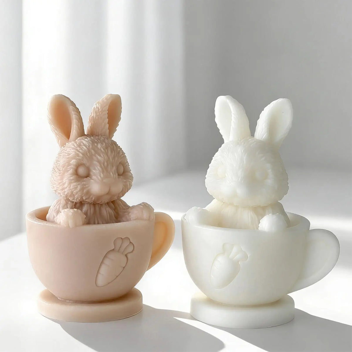 3D Teacup Rabbit Silicone Mold | Easter Candle Soap Resin